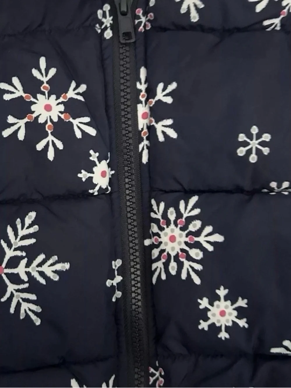 Girls Gymboree Snowflake Puffer Vest Size Medium (7/8)